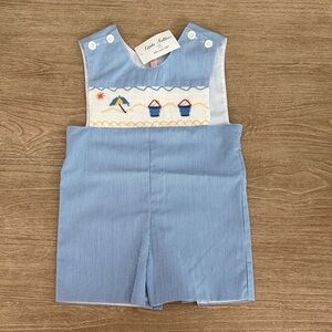 Little Follies Blue Jumpsuit with Embroidered Design